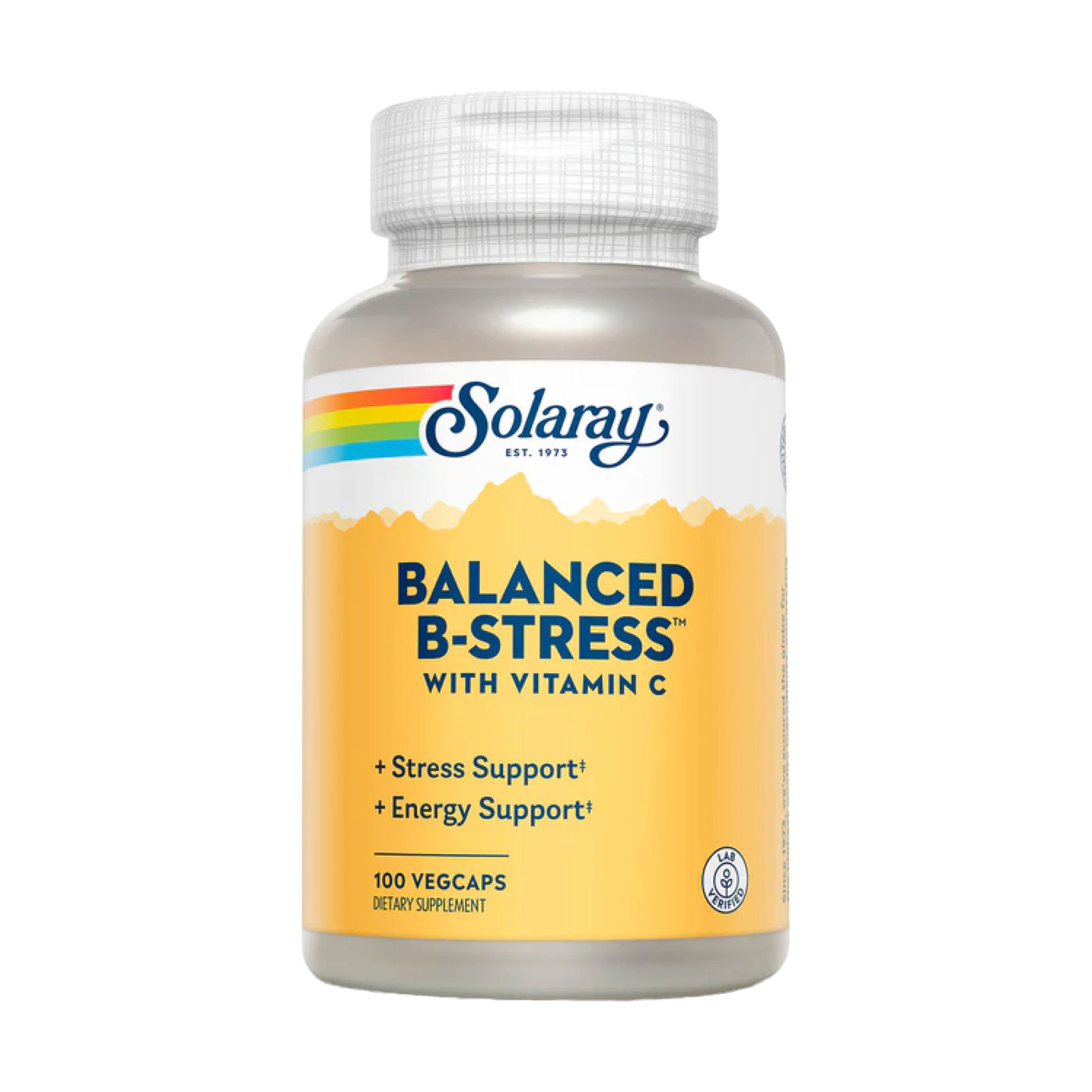 Вітаміни групи В з вітаміном С Solaray Balanced B-Stress With Vitamin C, 100 вегетаріанських капсул
